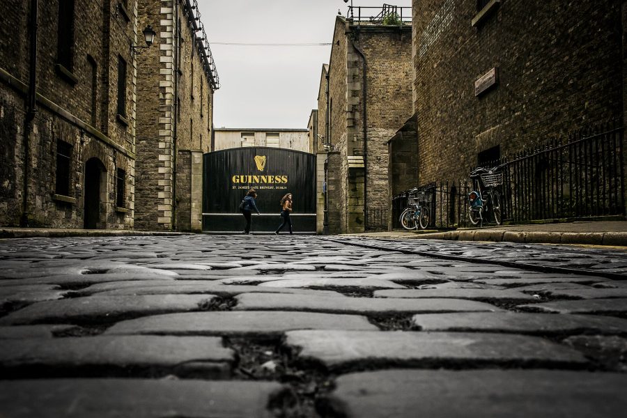 The gates of the Guinness brewery at St James's Gate in Dublin