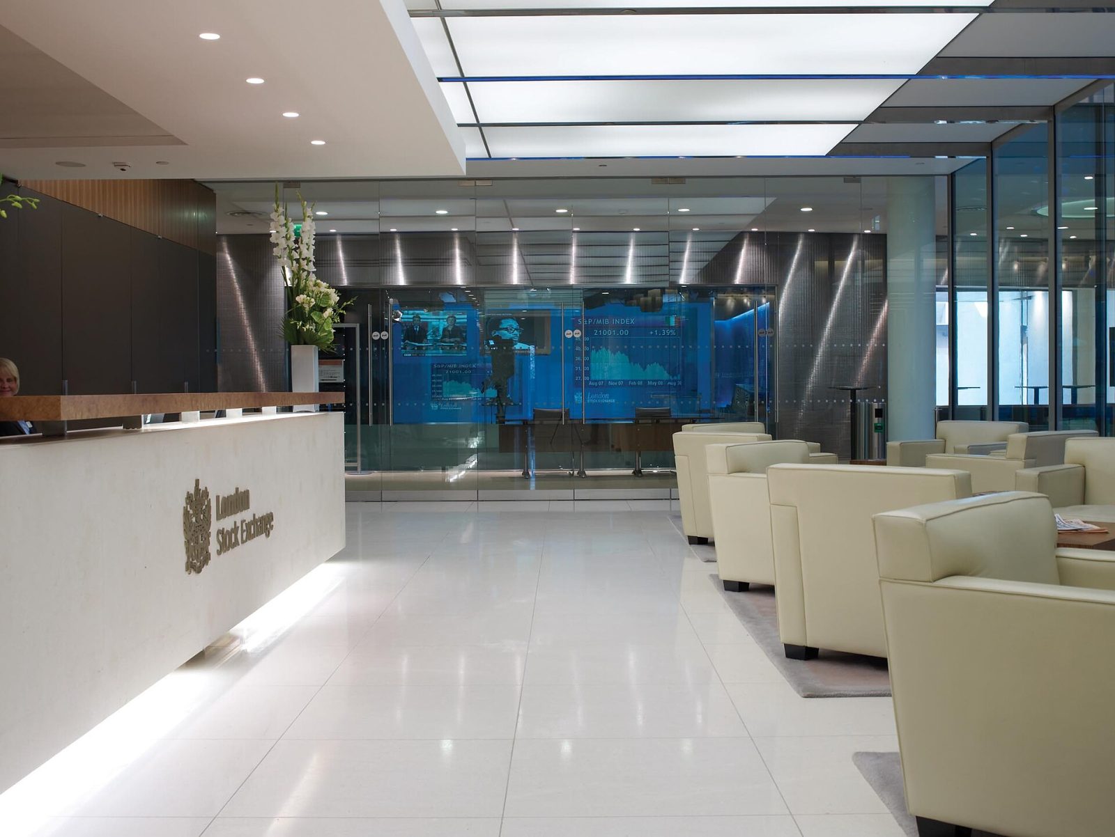 The reception of the London Stock Exchange in Paternoster Square