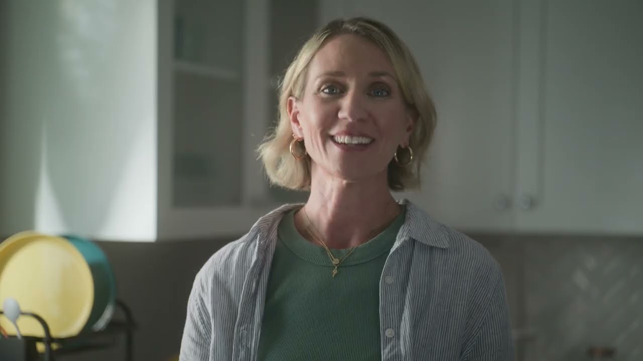 A woman explaining to camera why child poverty is not her problem in the Comic Relief film Not Our Problem