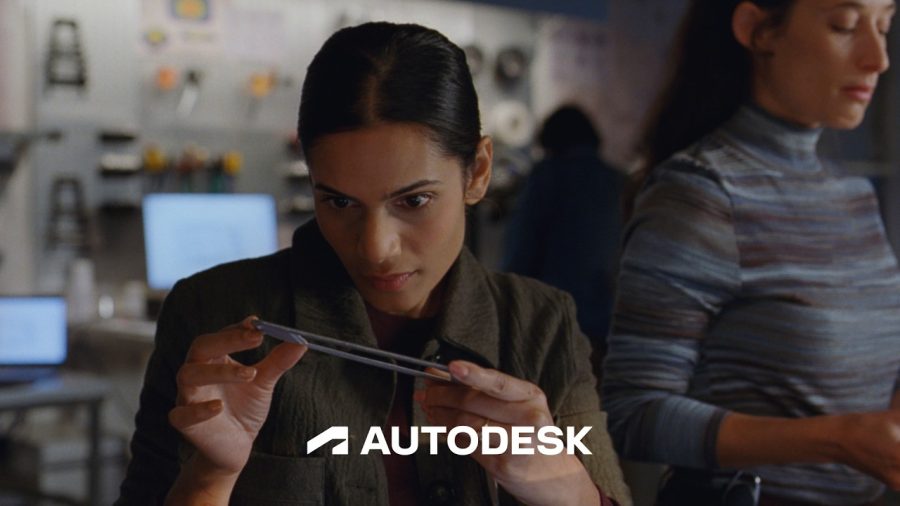 A designer inspects her work in Autodesk's The World Is Yours for the Making advert