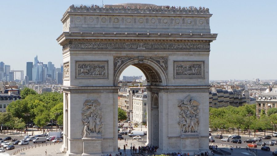 The Arc de Triomphe seen from the Publicis building on the Champs-Élysées
