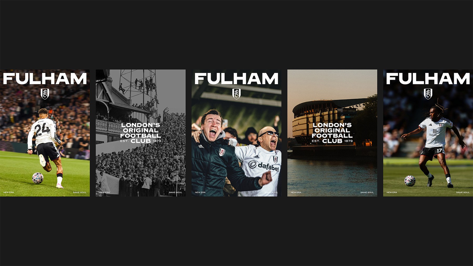 Fulham FC social media layouts using the new identity and the line London's original football club