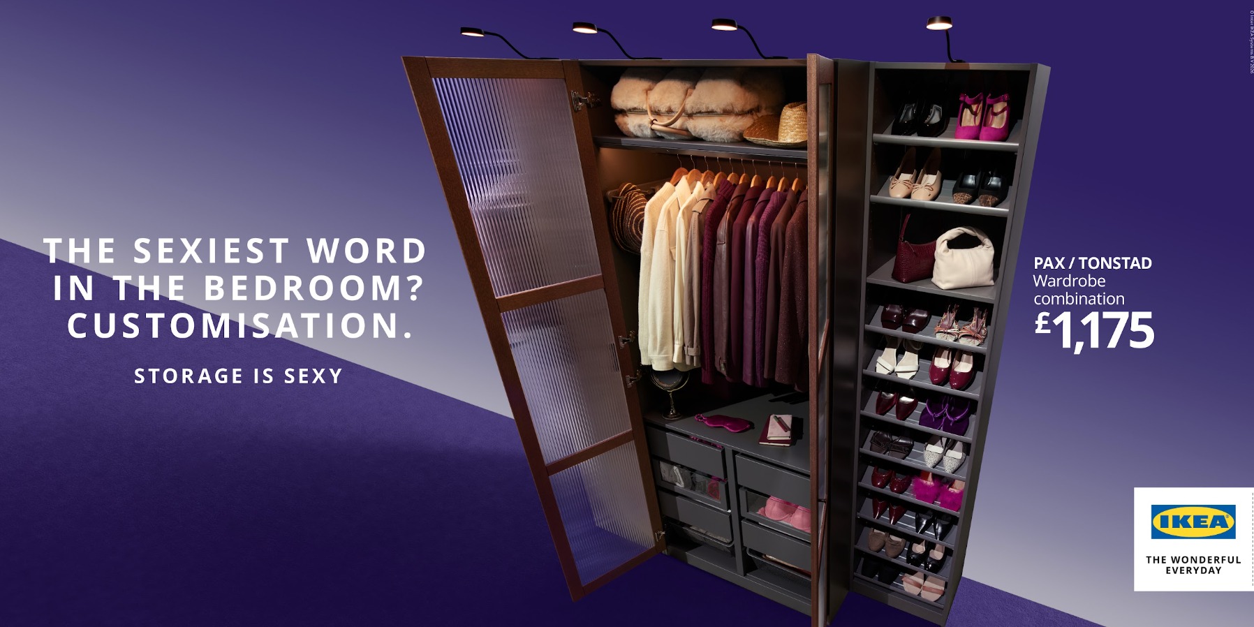 Ikea Storage is Sexy poster with the line The sexiest word in the bedroom? Customisation.