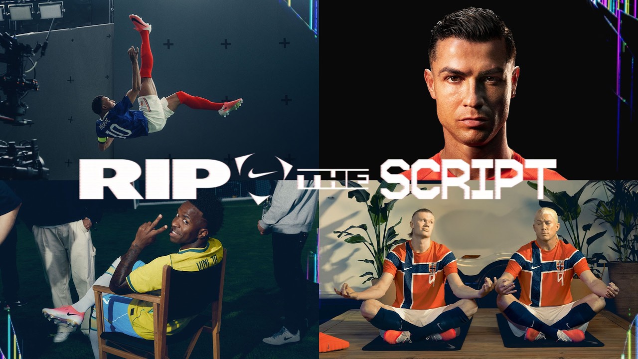 Footballers including Cristiano Ronaldo in Nike's Rip The Script campaign